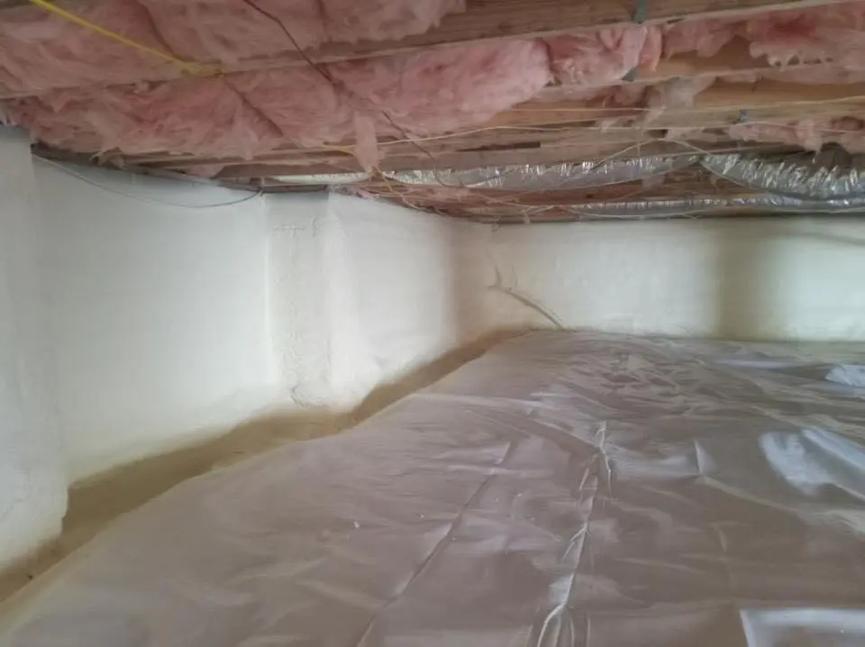 Crawl space encapsulation with closed-cell spray foam for Roof Waterproofing in Midlothian